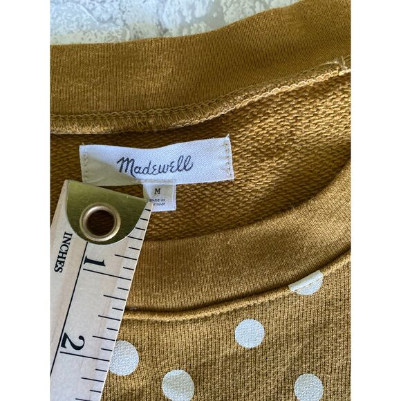 Madewell Banded Long Sleeve Crewneck Pullover Sweatshirt in Inkwell Dots Sz M - Picture 4 of 10
